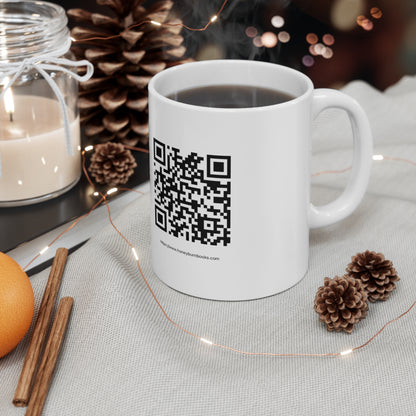 Honeyburn Books QRcode Ceramic Coffee Cups, 11oz, 15oz