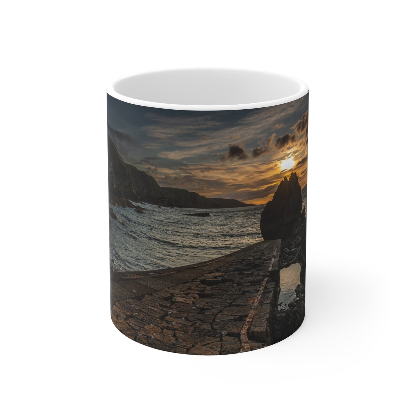 Pettyco Wick At Sunset Ceramic Coffee Cups, 11oz, 15oz