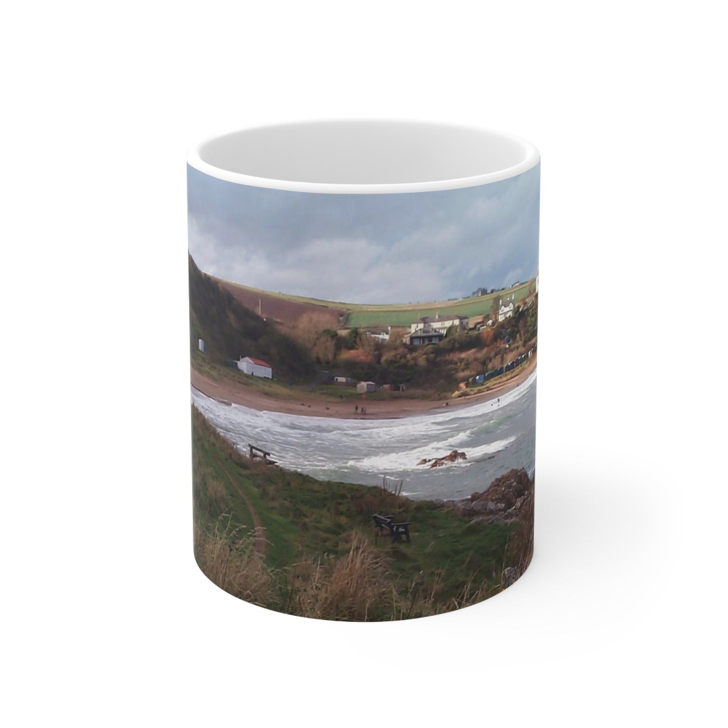 Coldingham Beach 2 Ceramic Coffee Cups, 11oz, 15oz