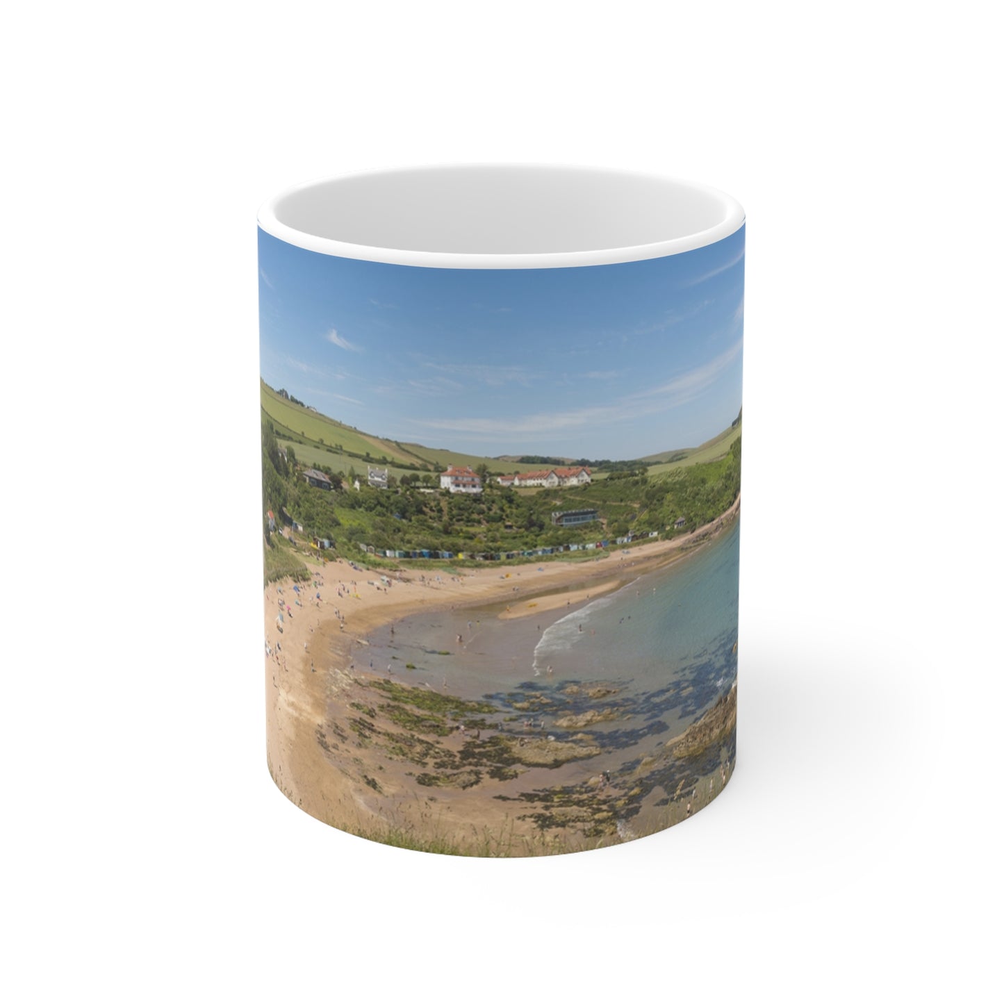 Coldingham Beach Scene Ceramic Coffee Cups, 11oz, 15oz