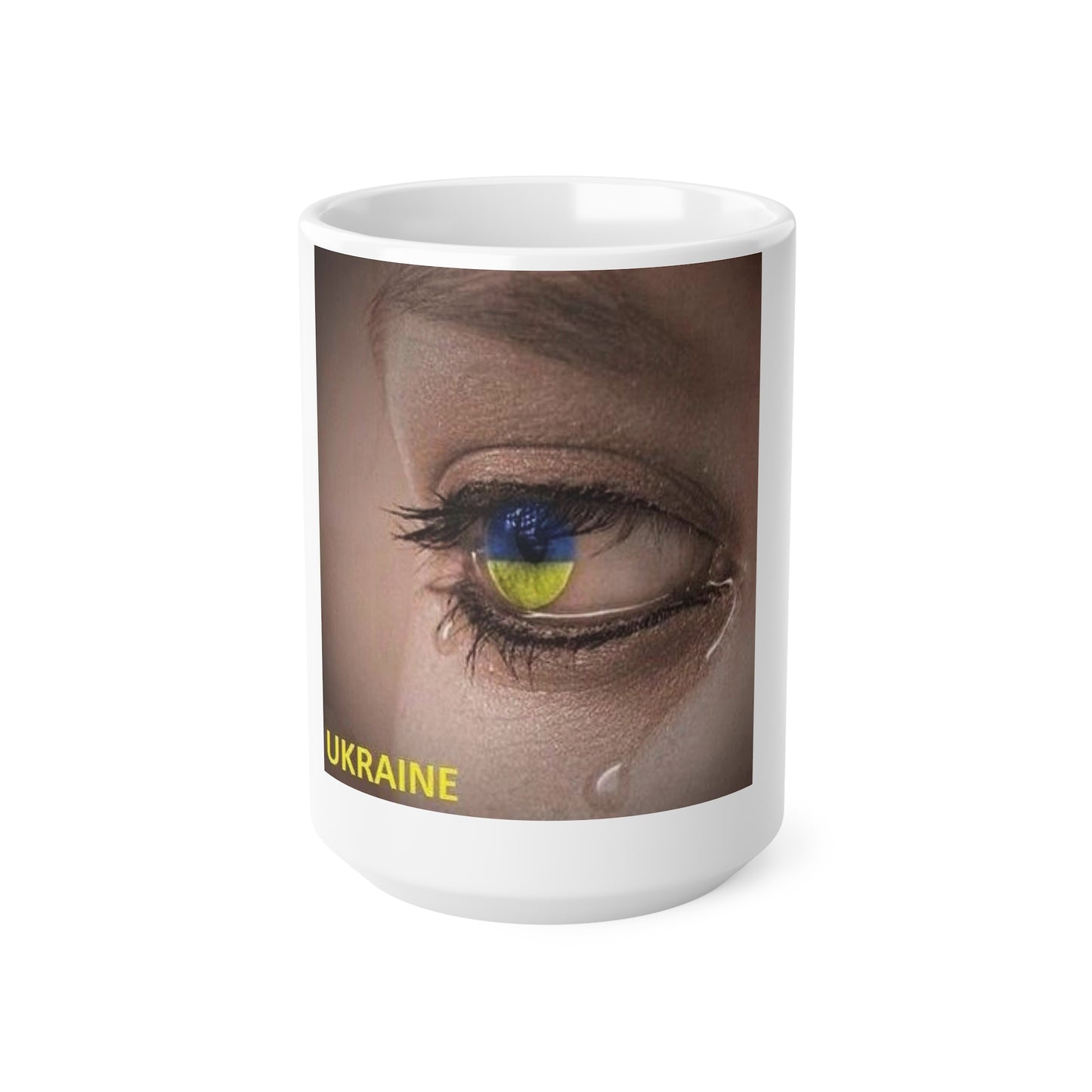 Ukraine flag in eye Ceramic Coffee Cups, 11oz, 15oz