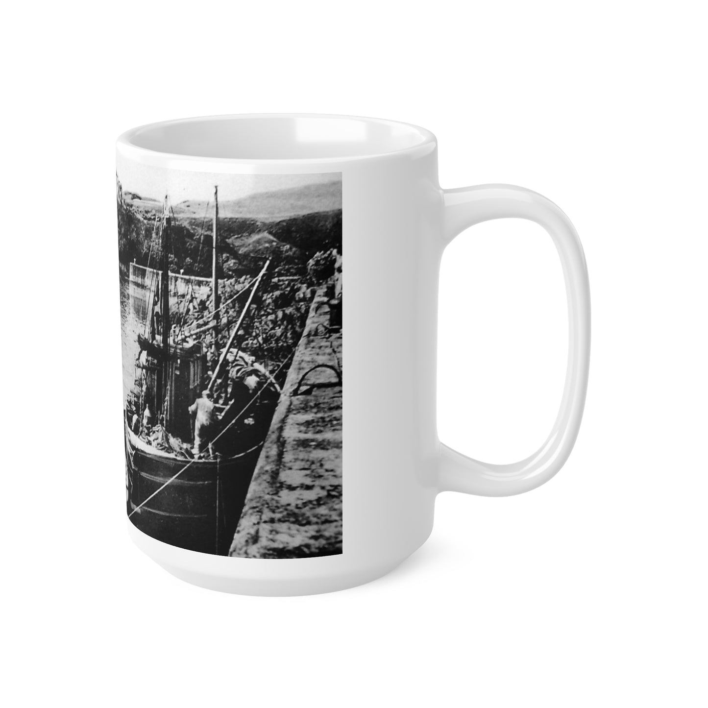 St.Abbs Harbour Old Picture Ceramic Coffee Cups, 11oz, 15oz