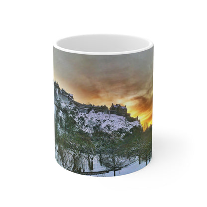 Edinburgh Castle in the snow Ceramic Coffee Cups, 11oz, 15oz