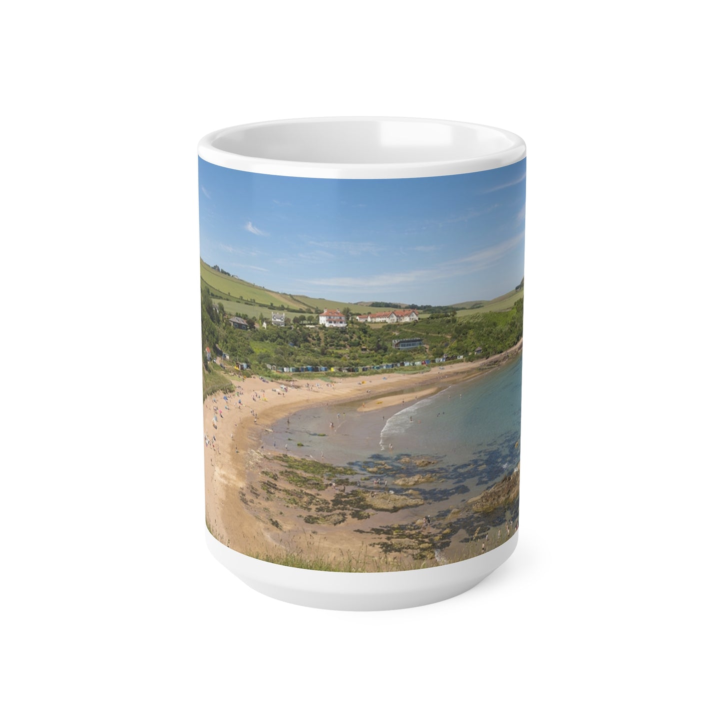 Coldingham Beach Scene Ceramic Coffee Cups, 11oz, 15oz