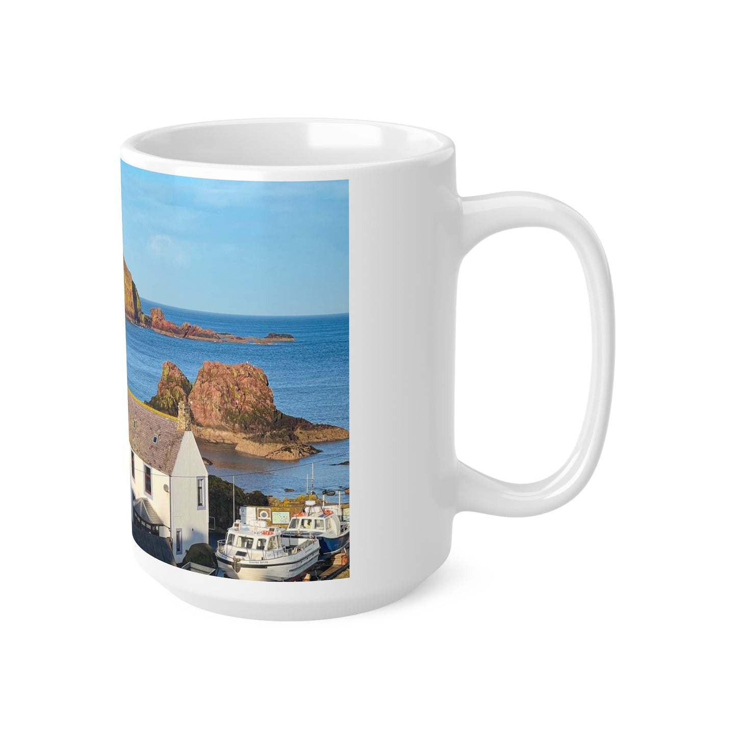 St.Abbs View out to sea Ceramic Coffee Cups, 11oz, 15oz