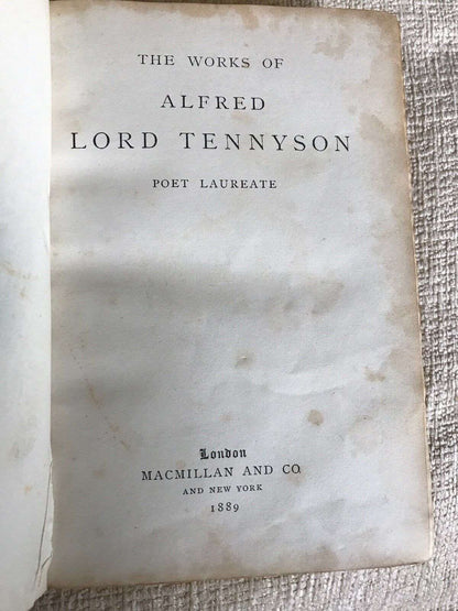 1889 The Works Of Alfred Lord Tennyson (MacMillan)leather Honeyburn Books (UK)