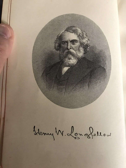 1891 Poems Of Longfellow - W. P. Nimmo, Hay & Mitchell Edinburgh Pub (leather) Honeyburn Books (UK)