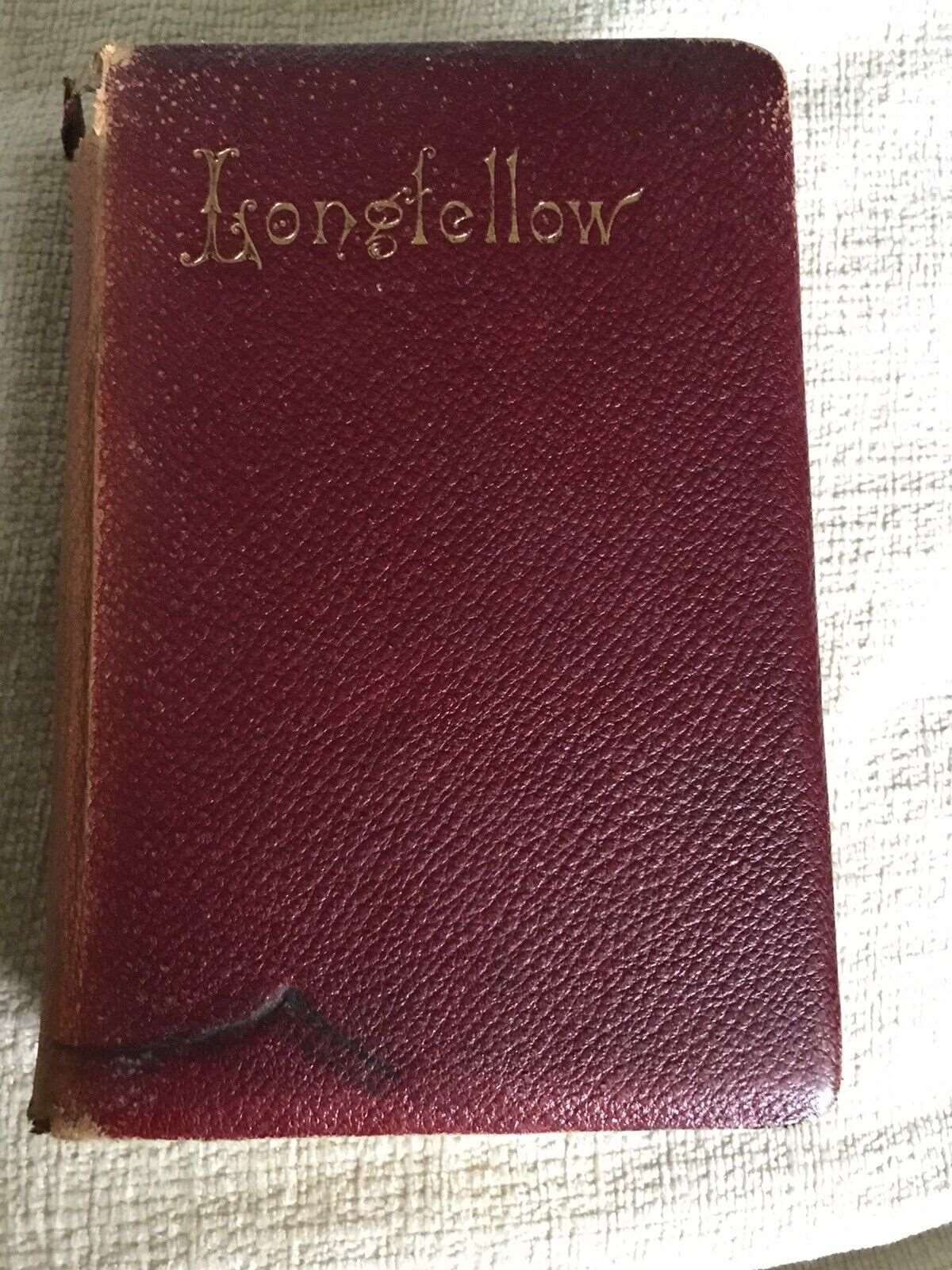 1891 Poems Of Longfellow - W. P. Nimmo, Hay & Mitchell Edinburgh Pub (leather) Honeyburn Books (UK)