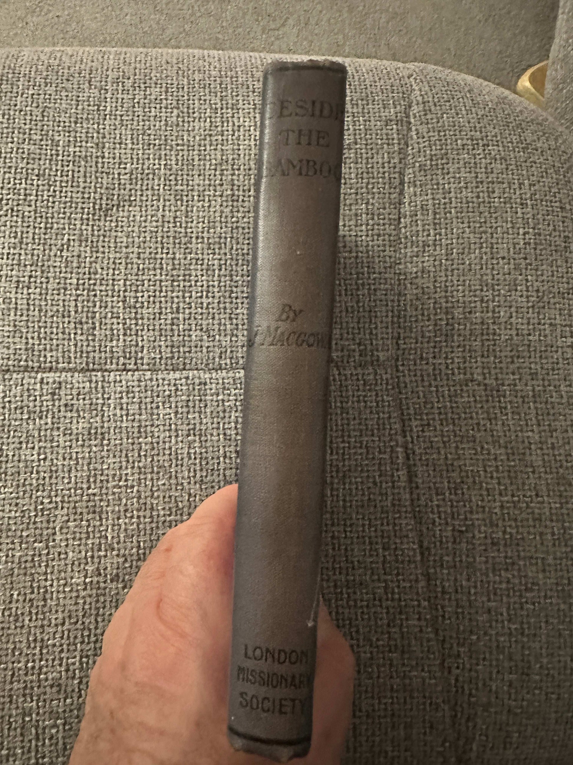 1914 Beside the Bamboo John MacGowan antiquarian book with gray cover and embossed title