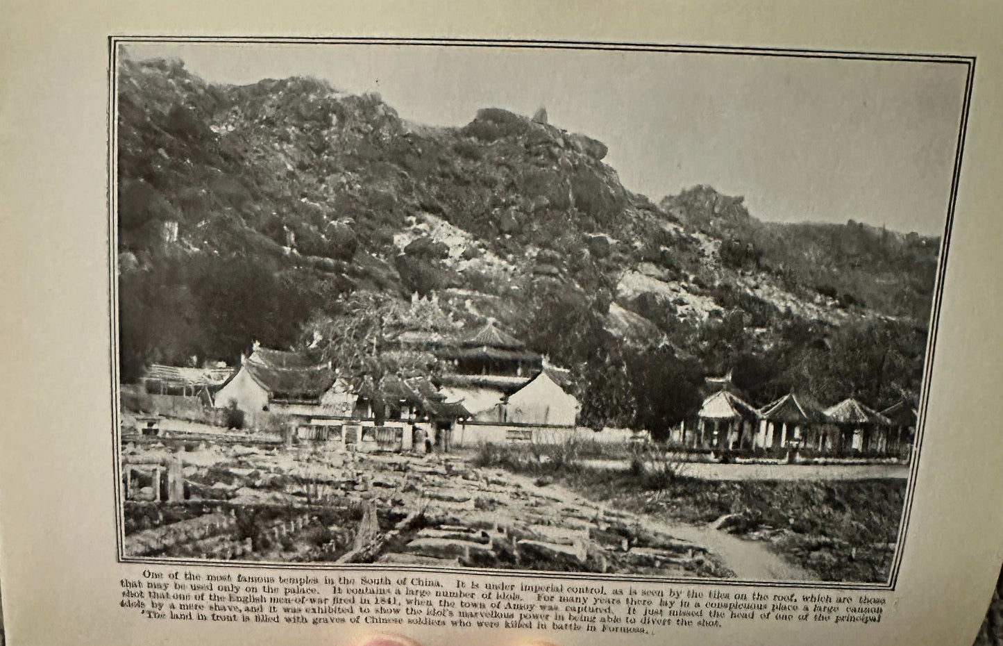 1914 Beside the Bamboo John MacGowan antique book featuring landscape of China with historical structures