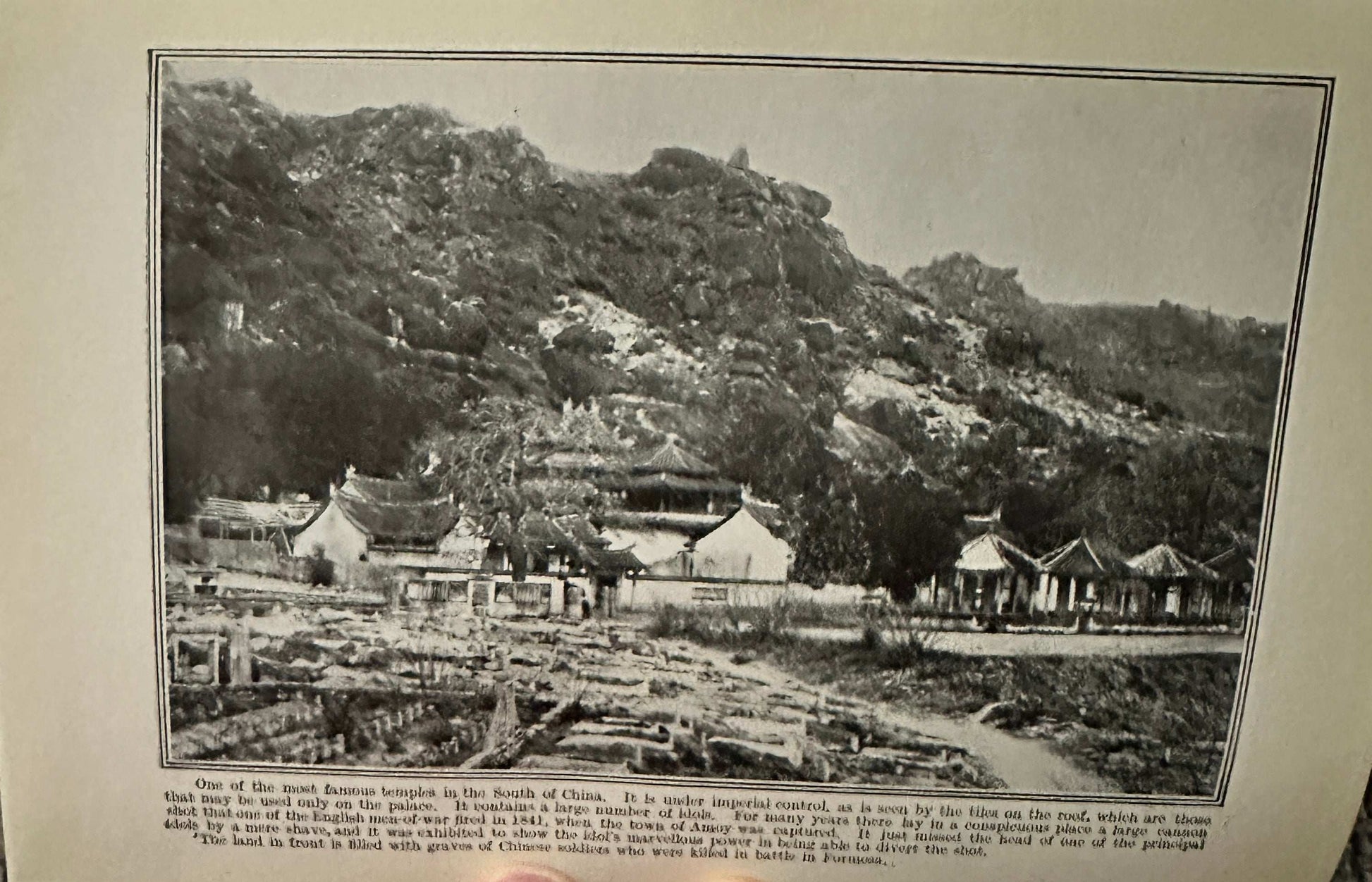 1914 Beside the Bamboo John MacGowan antique book featuring landscape of China with historical structures