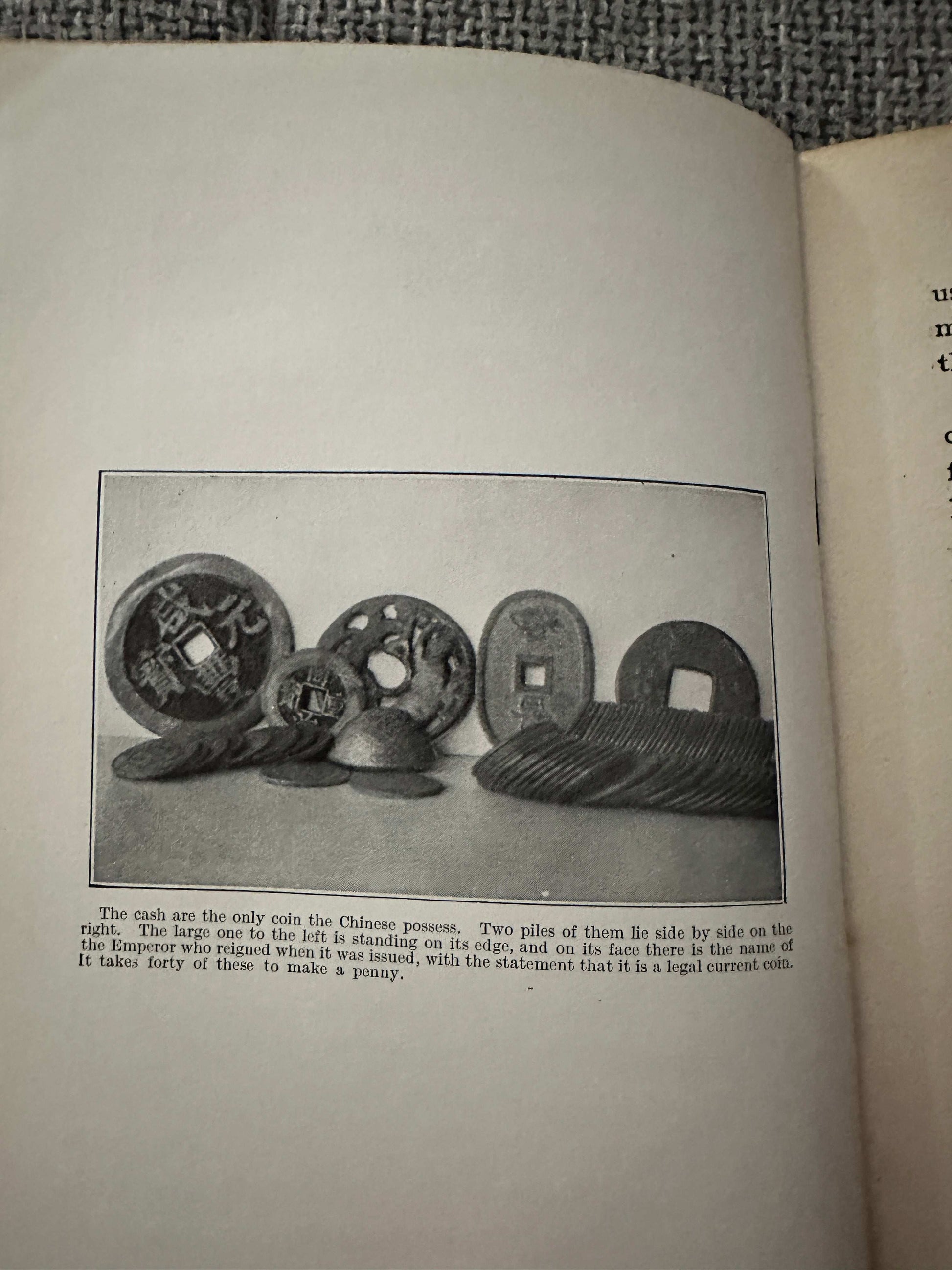 1914 Beside the Bamboo John MacGowan with illustration of Chinese cash coins for collectors