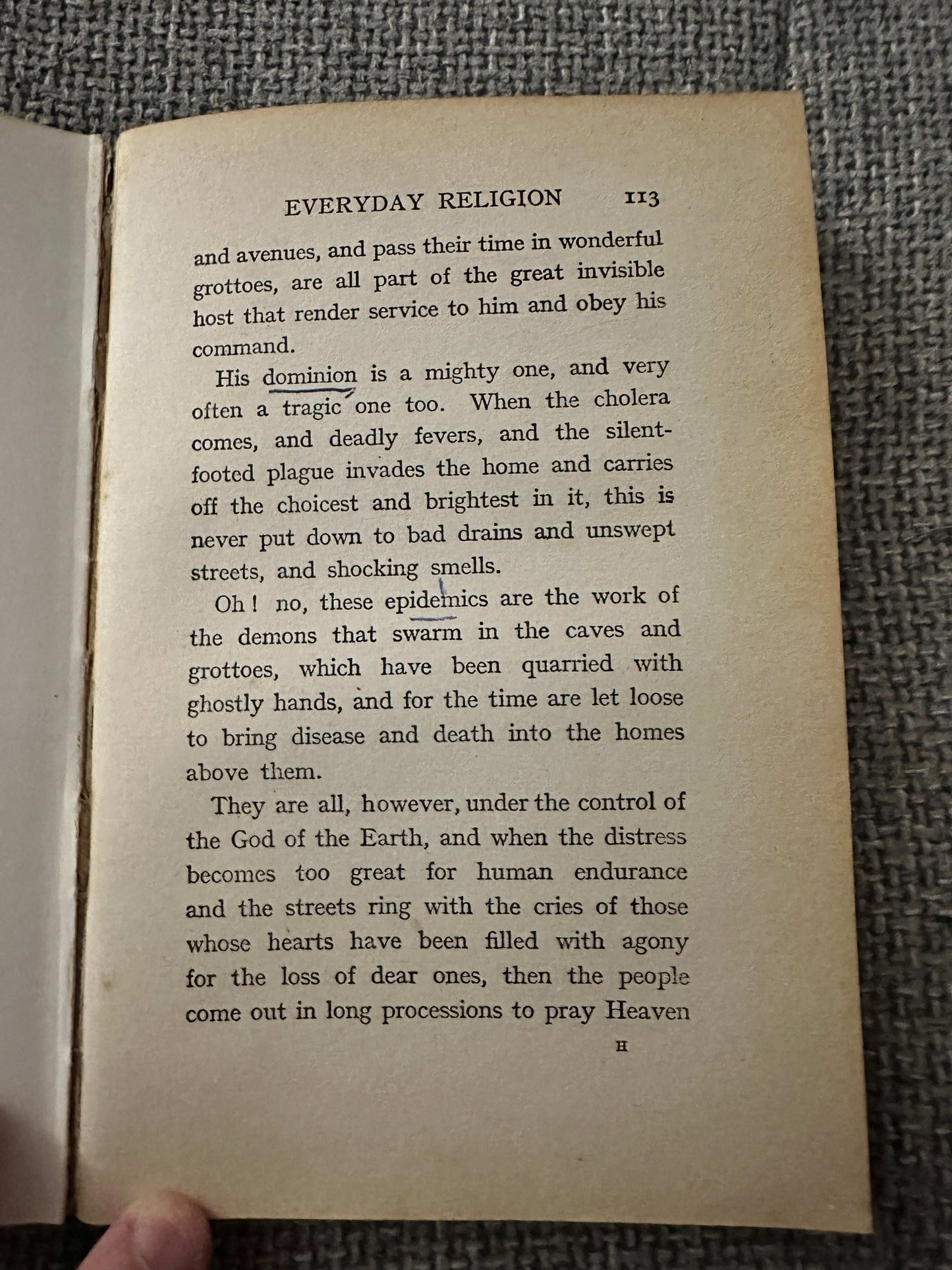Page from 1914 Beside the Bamboo John MacGowan discussing religion in hidden grottos and streets
