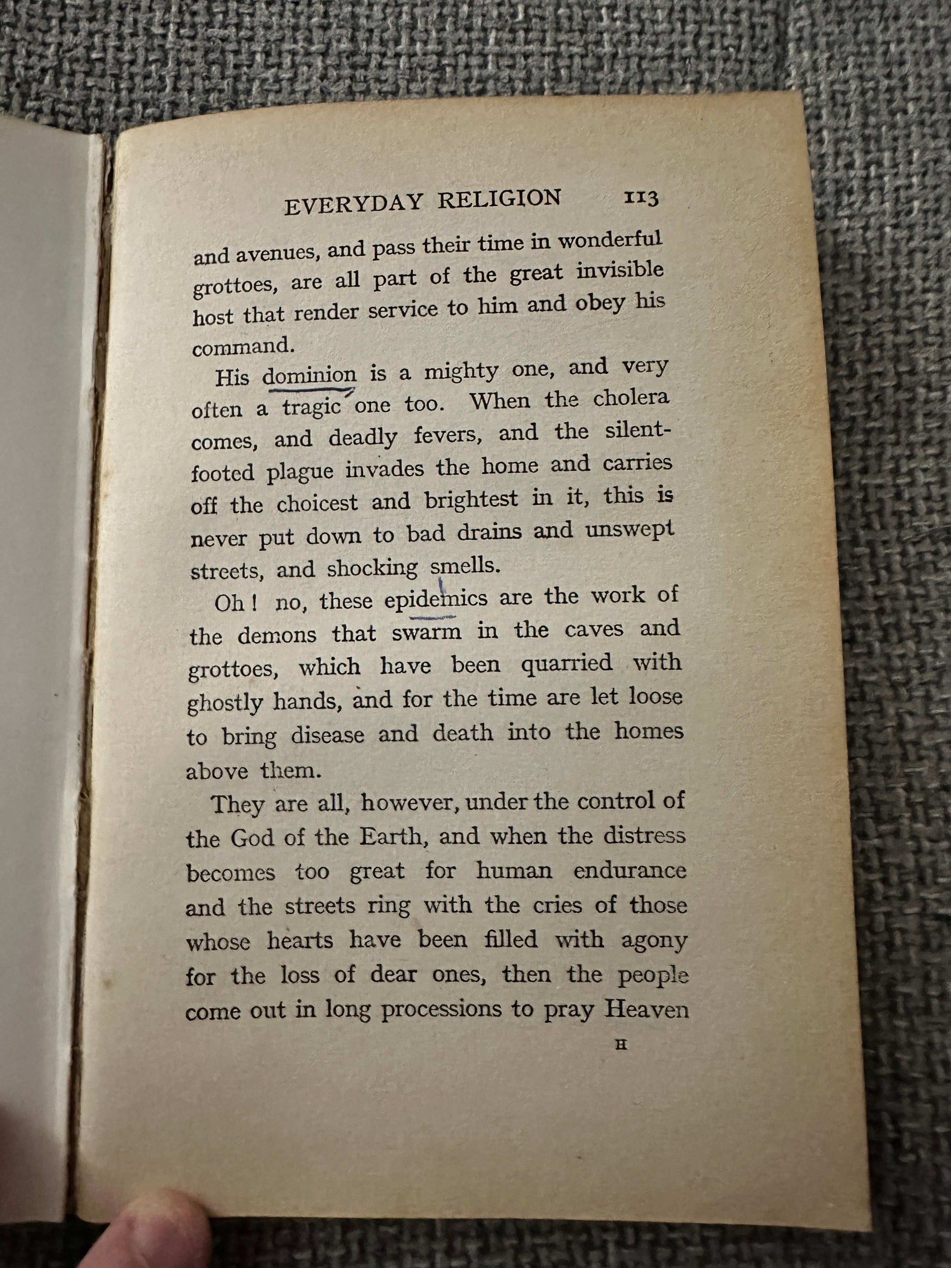 Page from 1914 Beside the Bamboo John MacGowan discussing religion in hidden grottos and streets