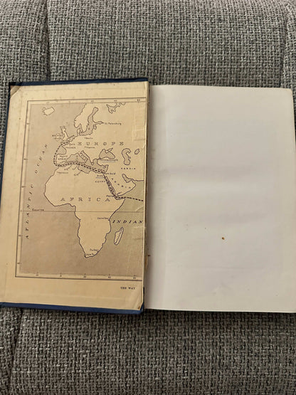 1914 Beside the Bamboo John MacGowan book interior showing map of Africa and blank page