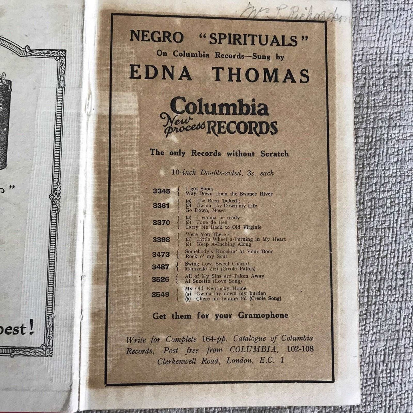 1920’s Negro Spirituals, Or The Songs Of The Jubilee Singers Publish By WJ Gibbs Honeyburn Books (UK)