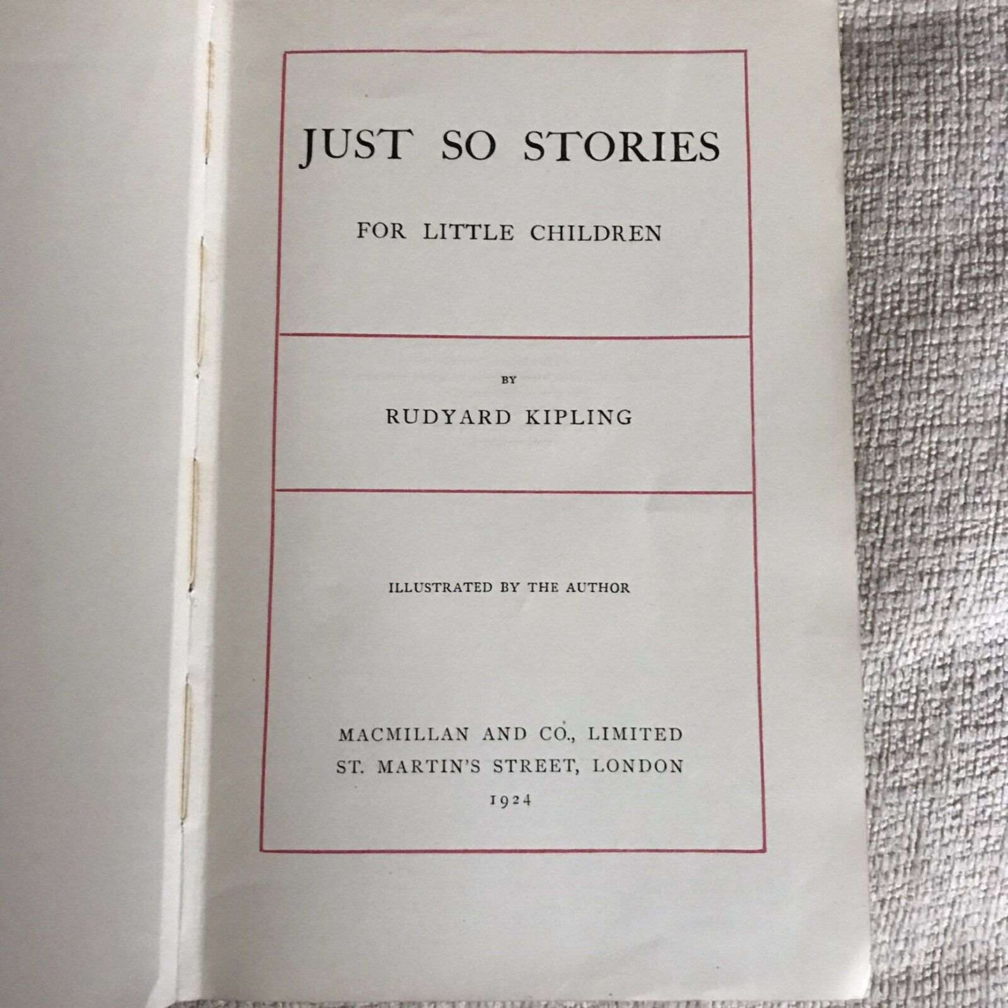1924 Just So Stories - Rudyard Kipling Illustrated By Author(MacMillan) Honeyburn Books (UK)