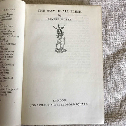 1927 The Way Of All Flesh - Samuel Butler (Jonathan Cape) (Travellers Library) Honeyburn Books (UK)
