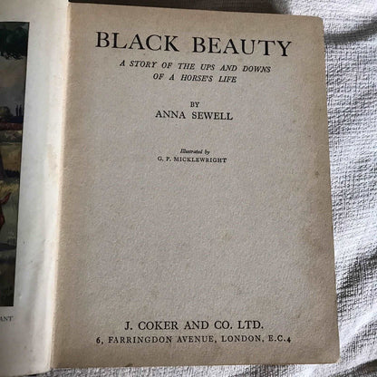 1933 Black Beauty - Anna Sewell (G. P. Micklewright) Coker & Co Ltd Honeyburn Books (UK)