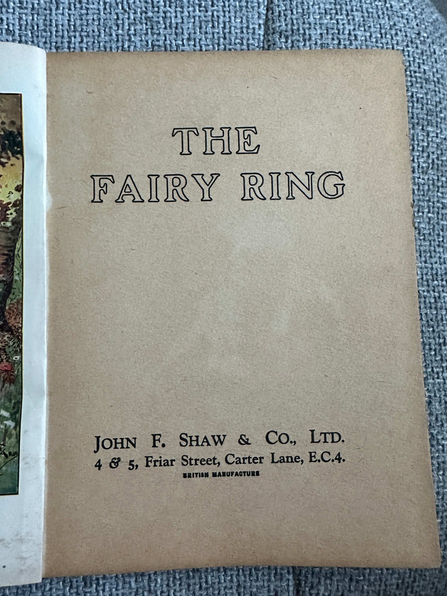 1933 The Fairy Ring hardback book title page with publisher information and vintage design