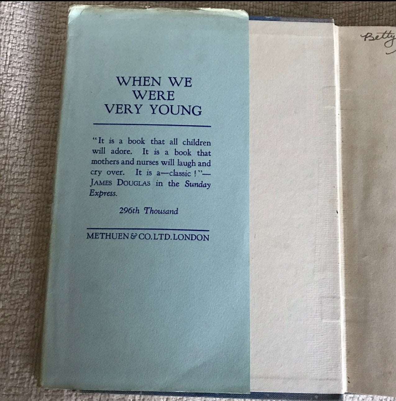 1934 When We Were Very Young - A. A. Milne(EH Shepard) Methuen Honeyburn Books (UK)