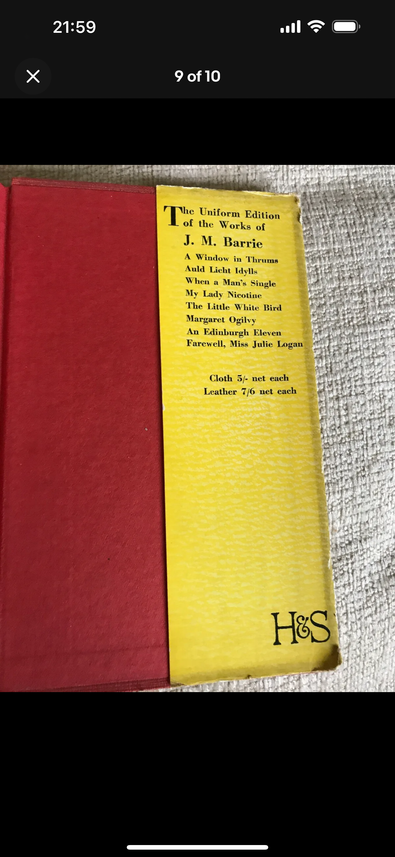 1936 J. M. Barrie’s Peter Pan & Wendy (H & S) Uniform Series Honeyburn Books (UK)