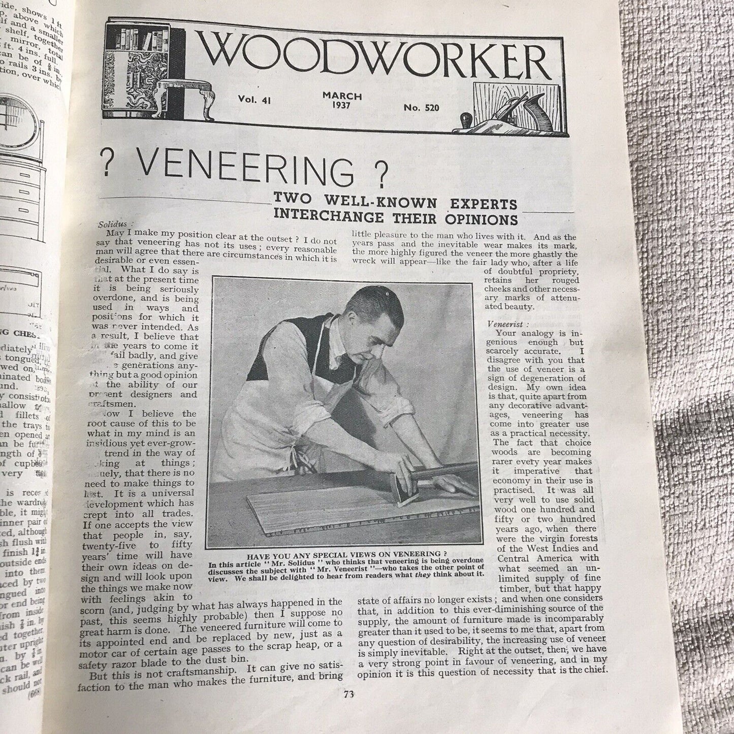 1937 The Woodworker Pub Evan’s Bros Ltd Honeyburn Books (UK)