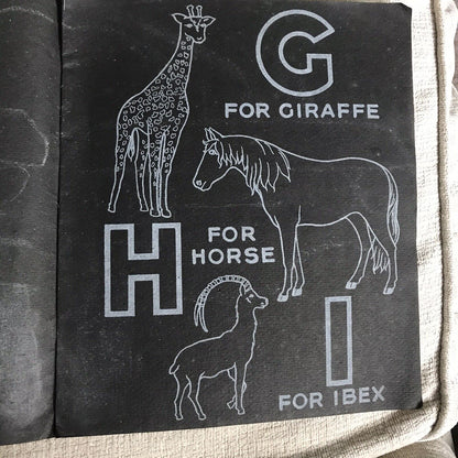 1940*RARE* Animals Alphabet Chalking Book - Kiddyprint Book Honeyburn Books (UK)