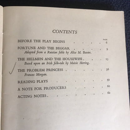 1941 Fortune & The Beggar & Other Plays - Cyril Swinson (E. Nicholson) AC Black Honeyburn Books (UK)
