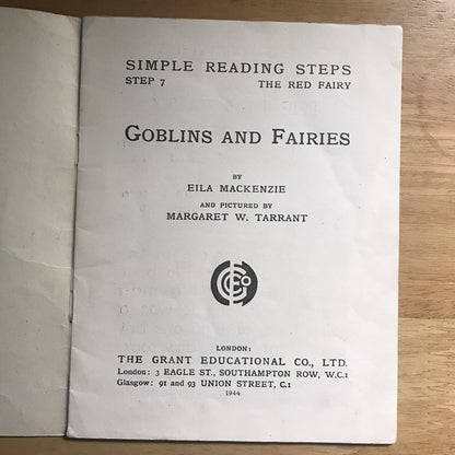 1944 Simple Reading Steps The Red Fairy - Eila Mackenzie(Margaret W. Tarrant ) Honeyburn Books (UK)