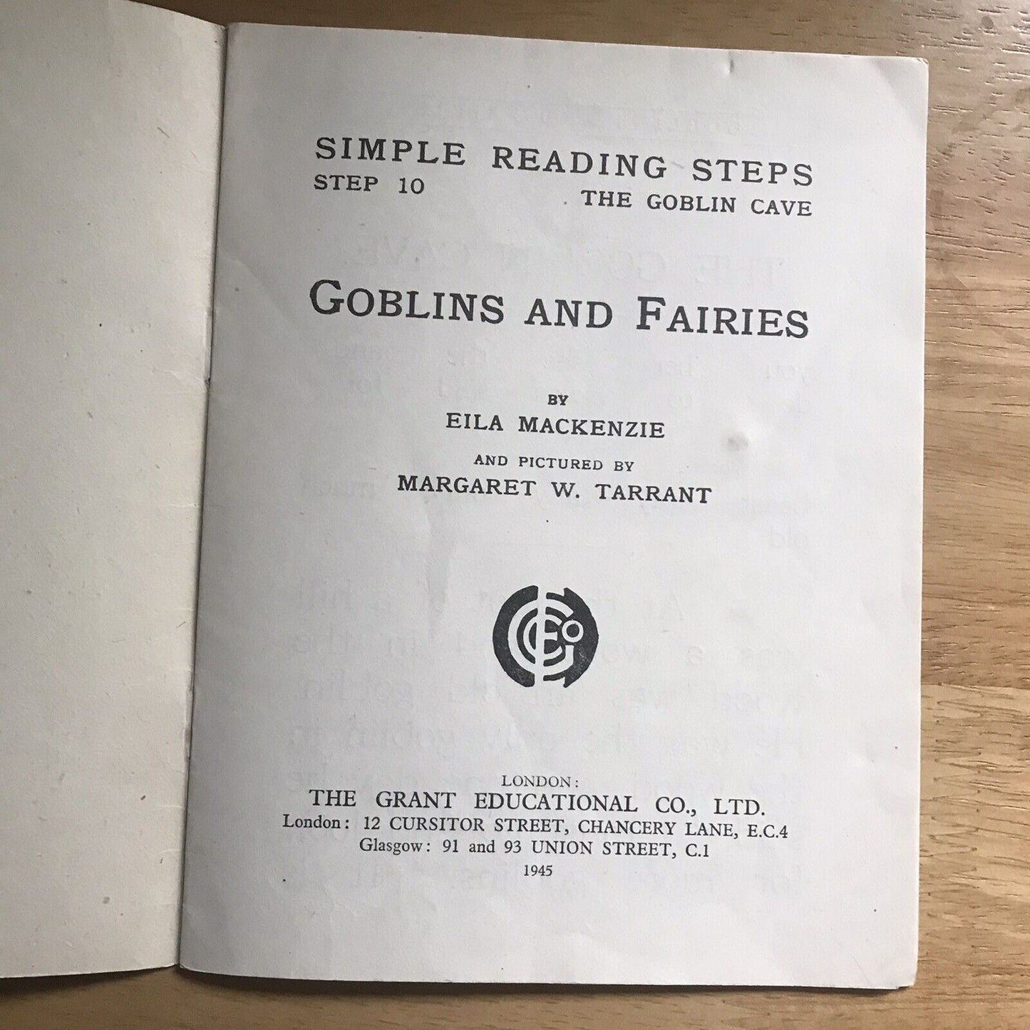 1945 Simple Reading Steps The Goblin Cave - Eila Mackenzie(Margaret Tarrant) Honeyburn Books (UK)