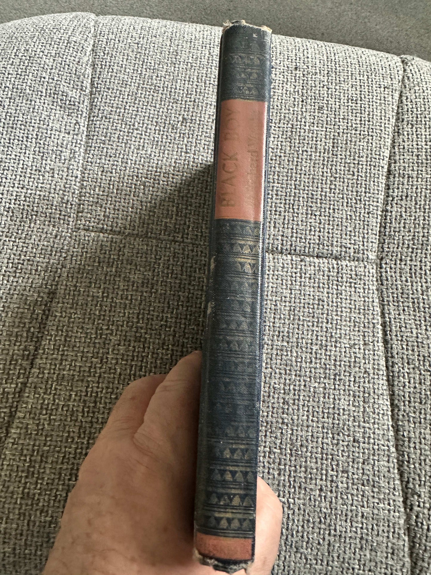 1945 Black Boy first edition showing the spine and intricate detailing of the cover design