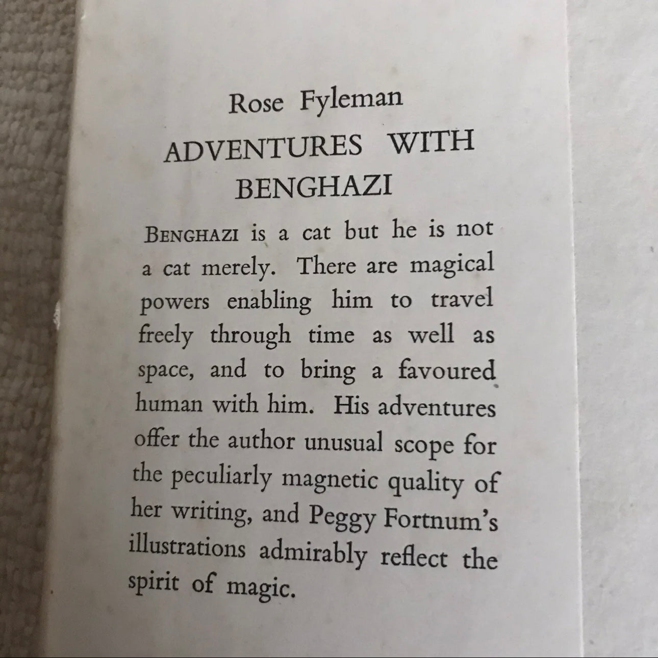 1946*1st* Adventures With Benghazi - Rose Fyleman (Peggy Fortnum)Eyre & Spottiswoode Honeyburn Books (UK)