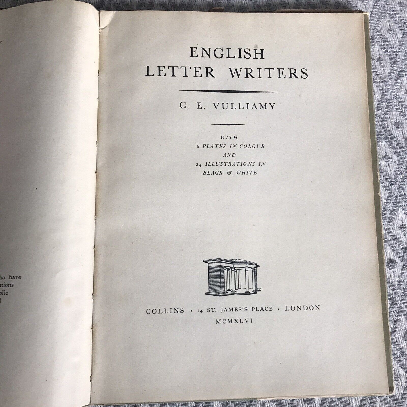 1946 English Letter Writers - C. E. Vulliamy(Collins) Honeyburn Books (UK)