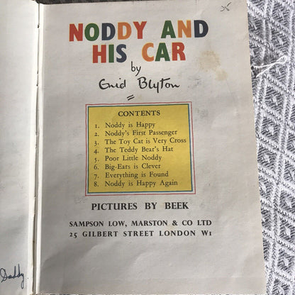 1951*1st* Noddy & His Car (Book 3) - Enid Blyton (Beek Illust) Sampson Low Marst Honeyburn Books (UK)