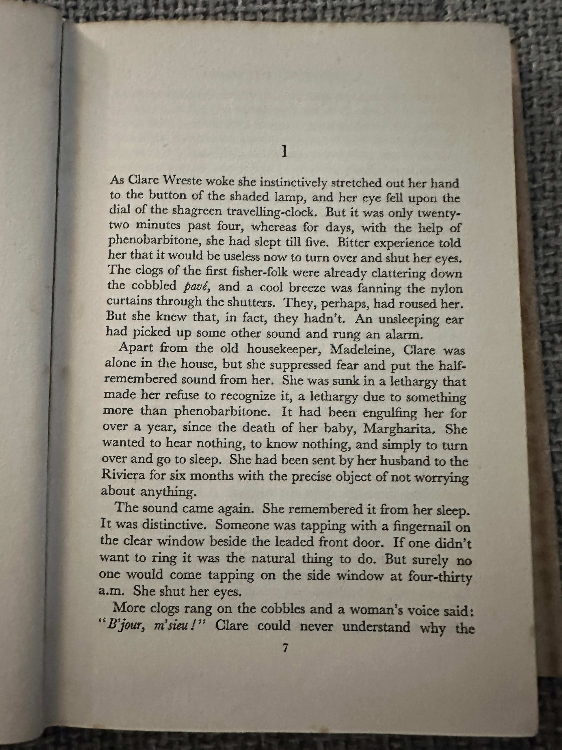 1953 A Thousand Witnesses first edition book open to the first chapter with descriptive text