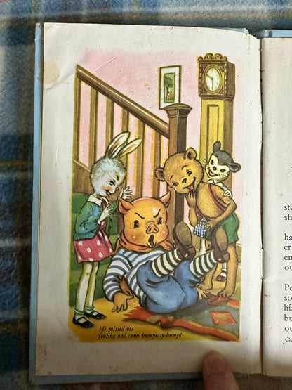 Illustration from 1959 Bobby Bear The Fireman book featuring animals in a playful scene