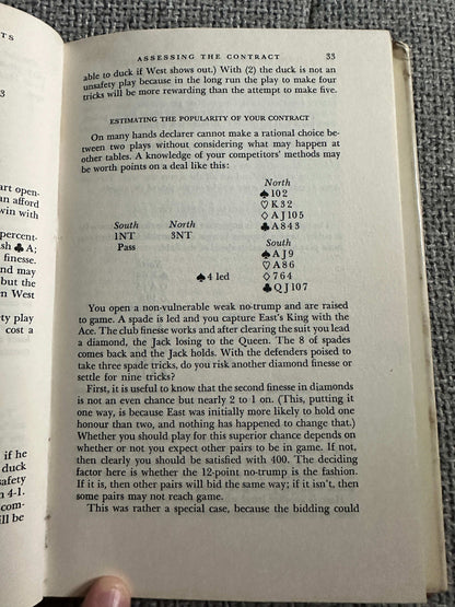 Page from the 1969 Bridge For Tournament Players book showing contract assessment and bidding strategies