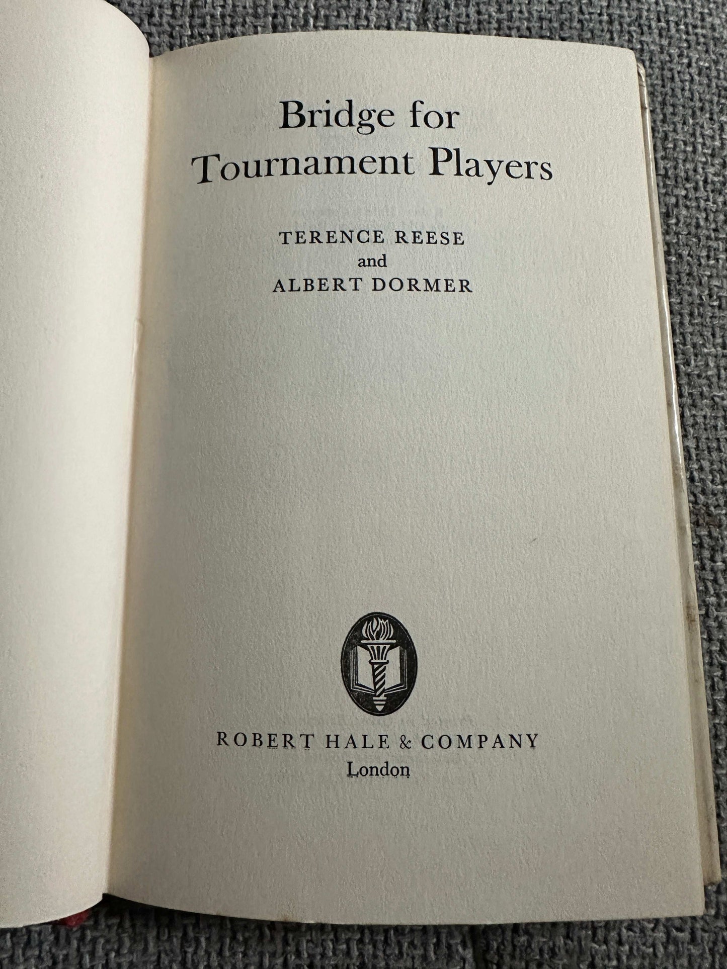 Open page of 1969 Bridge For Tournament Players book by Terence Reese and Albert Dormer
