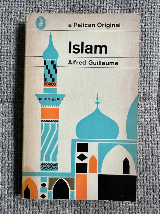 1969 Penguin Pelican Original rare books featuring 'Islam' by Alfred Guillaume with colorful geometric design