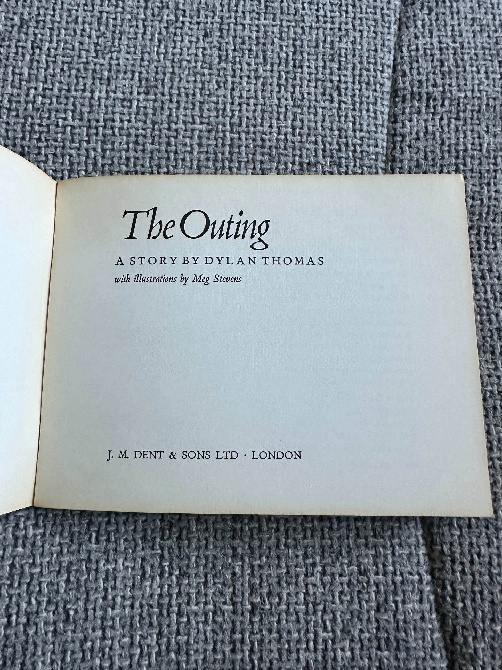 1975 The Outing Meg Stevens illustrated edition showing title and author details on the inside cover
