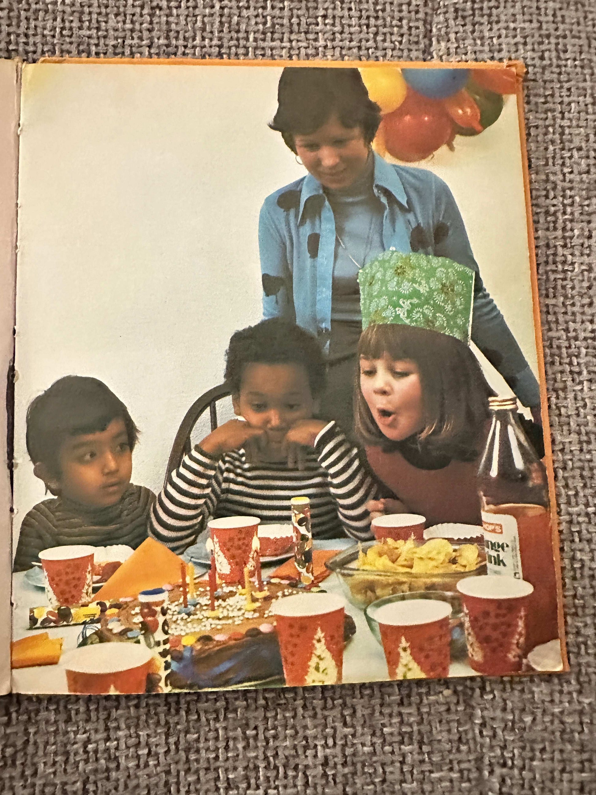 1978 Hamish Hamilton collectible book featuring children at a festive birthday celebration