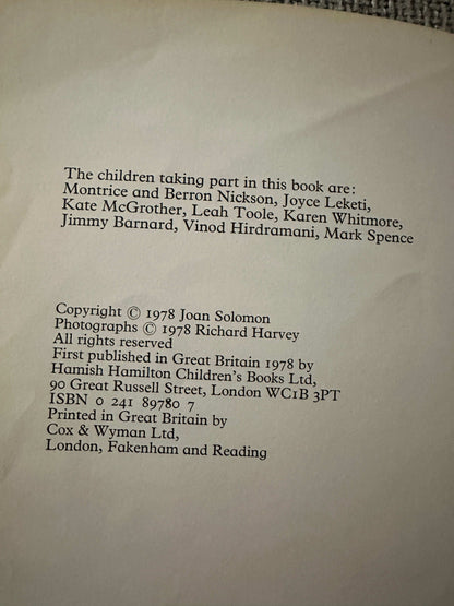 Inside page of the 1978 Hamish Hamilton collectible book featuring author and contributor details