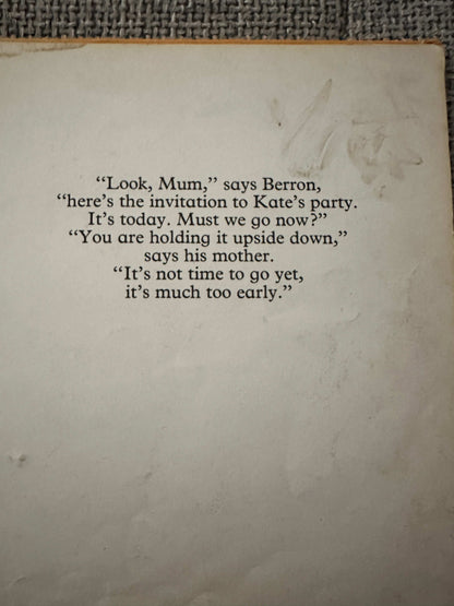 1978 Hamish Hamilton collectible book featuring party invitation dialogue between a child and mother