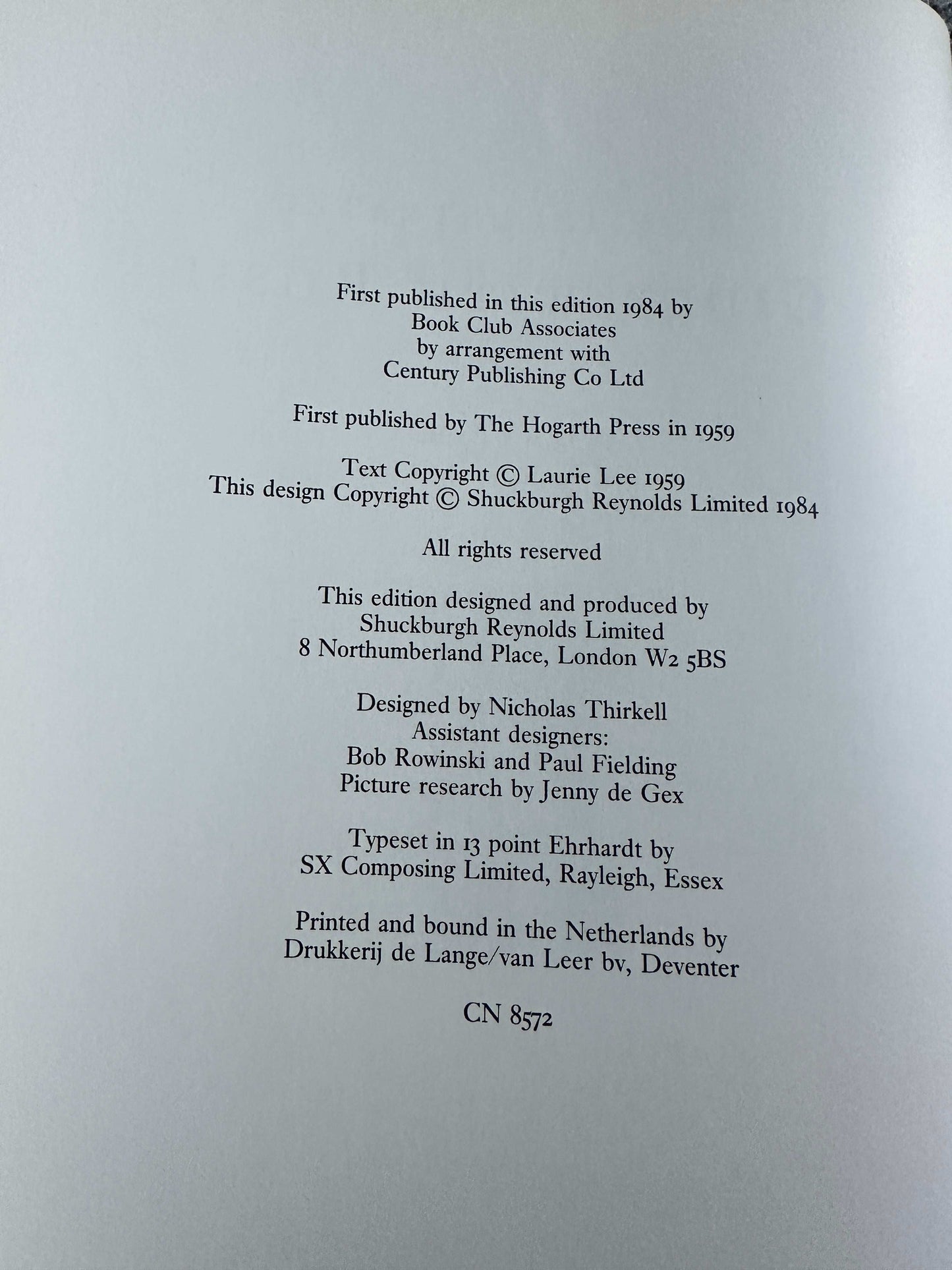 Copyright page of 1984 Cider With Rosie illustrated edition by Honeyburn Books