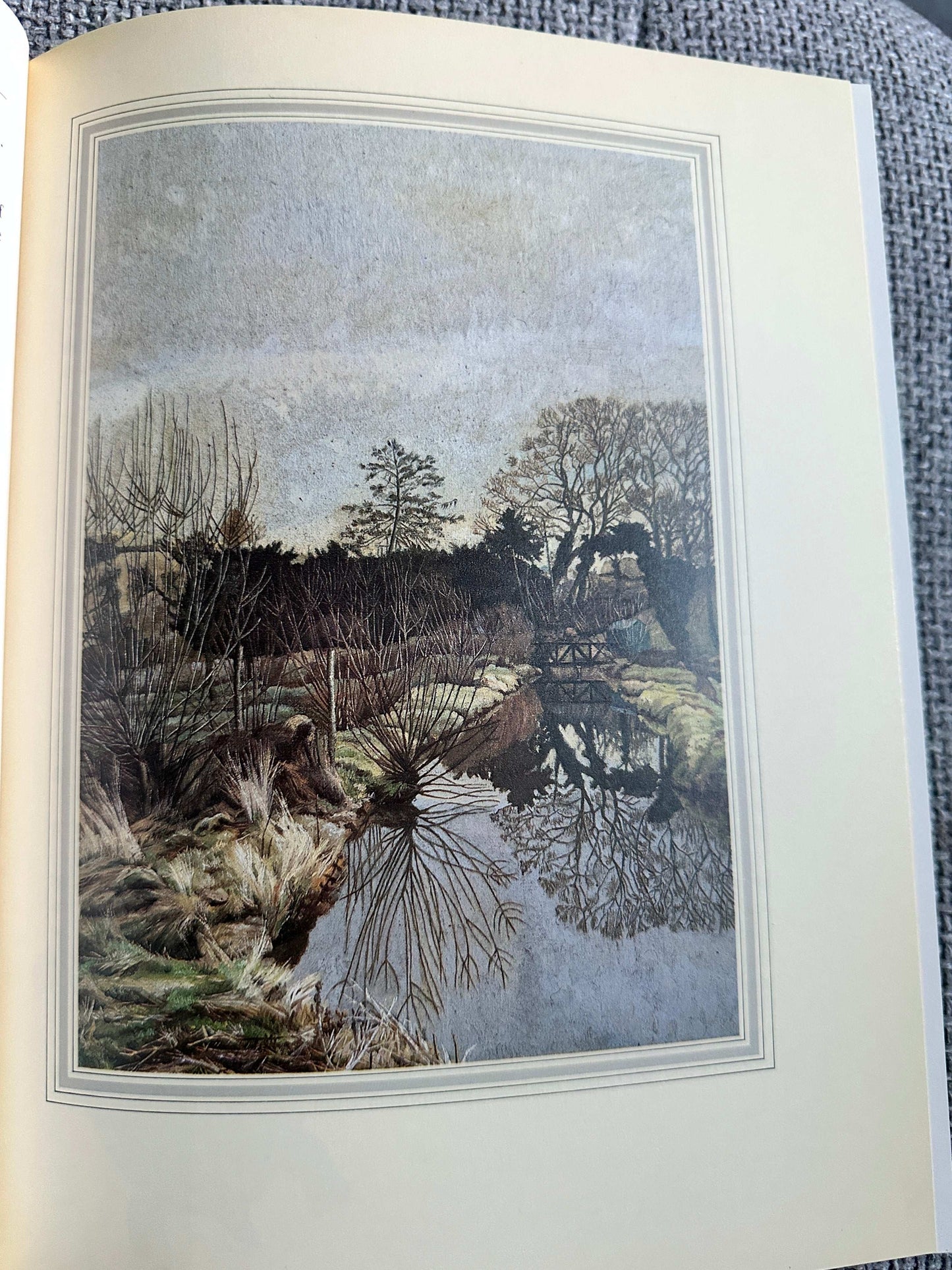 Illustrated landscape from 1984 Cider With Rosie illustrated edition showcasing serene natural scenery