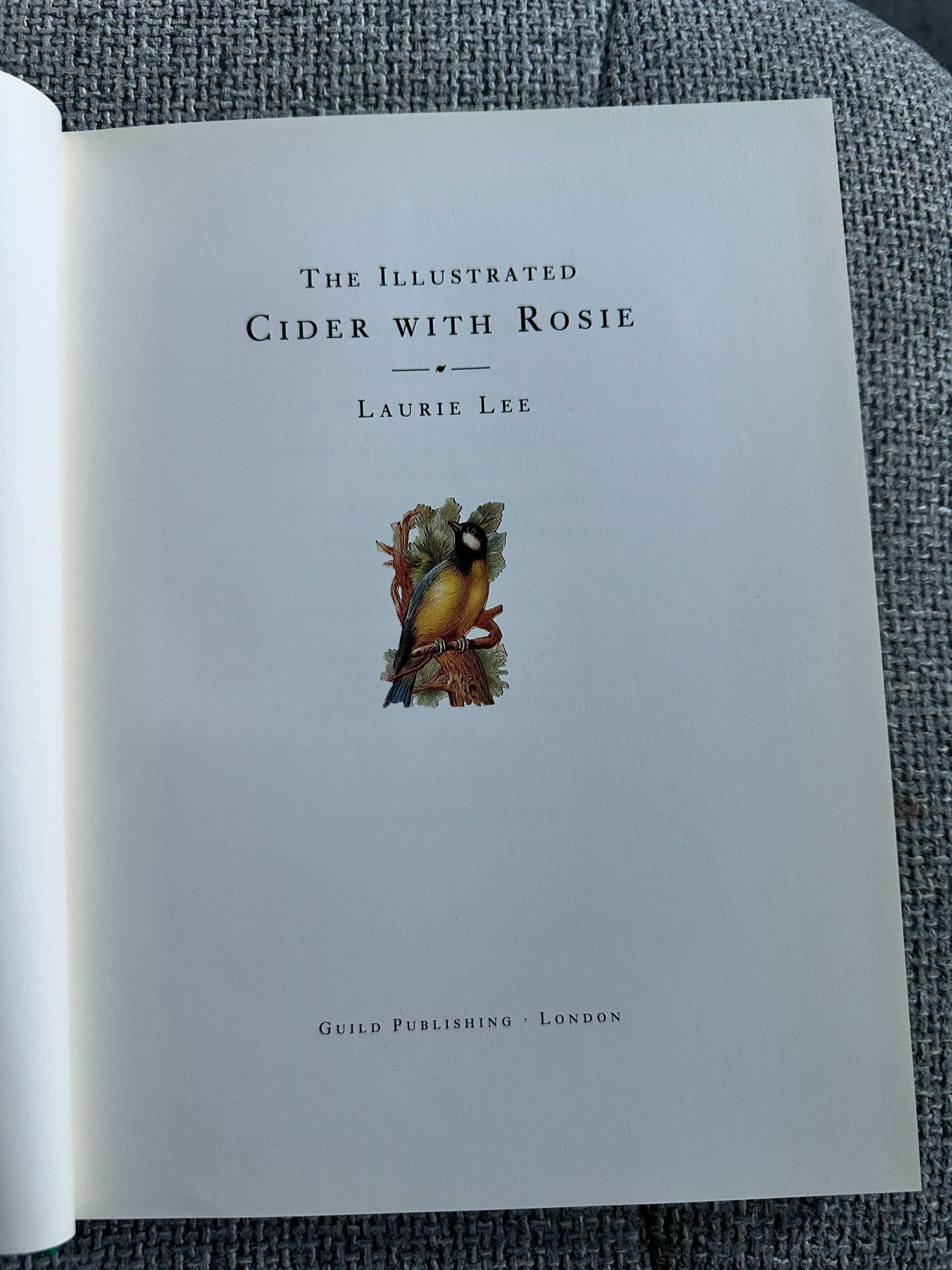 Title page of 1984 Cider With Rosie illustrated edition by Laurie Lee with a colorful illustration
