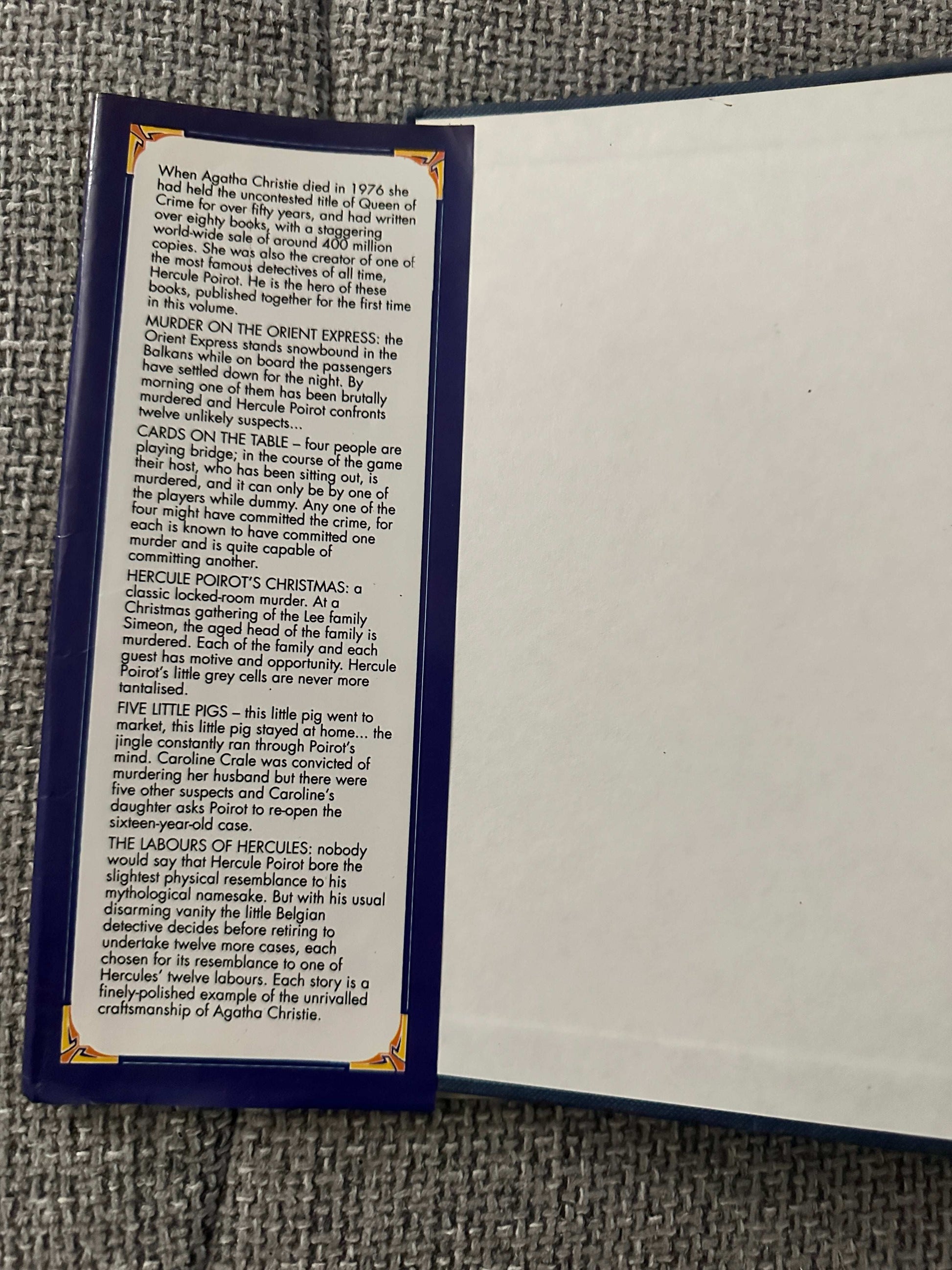 1990 Poirot omnibus Guild Publishing featuring classic Agatha Christie mysteries and character details