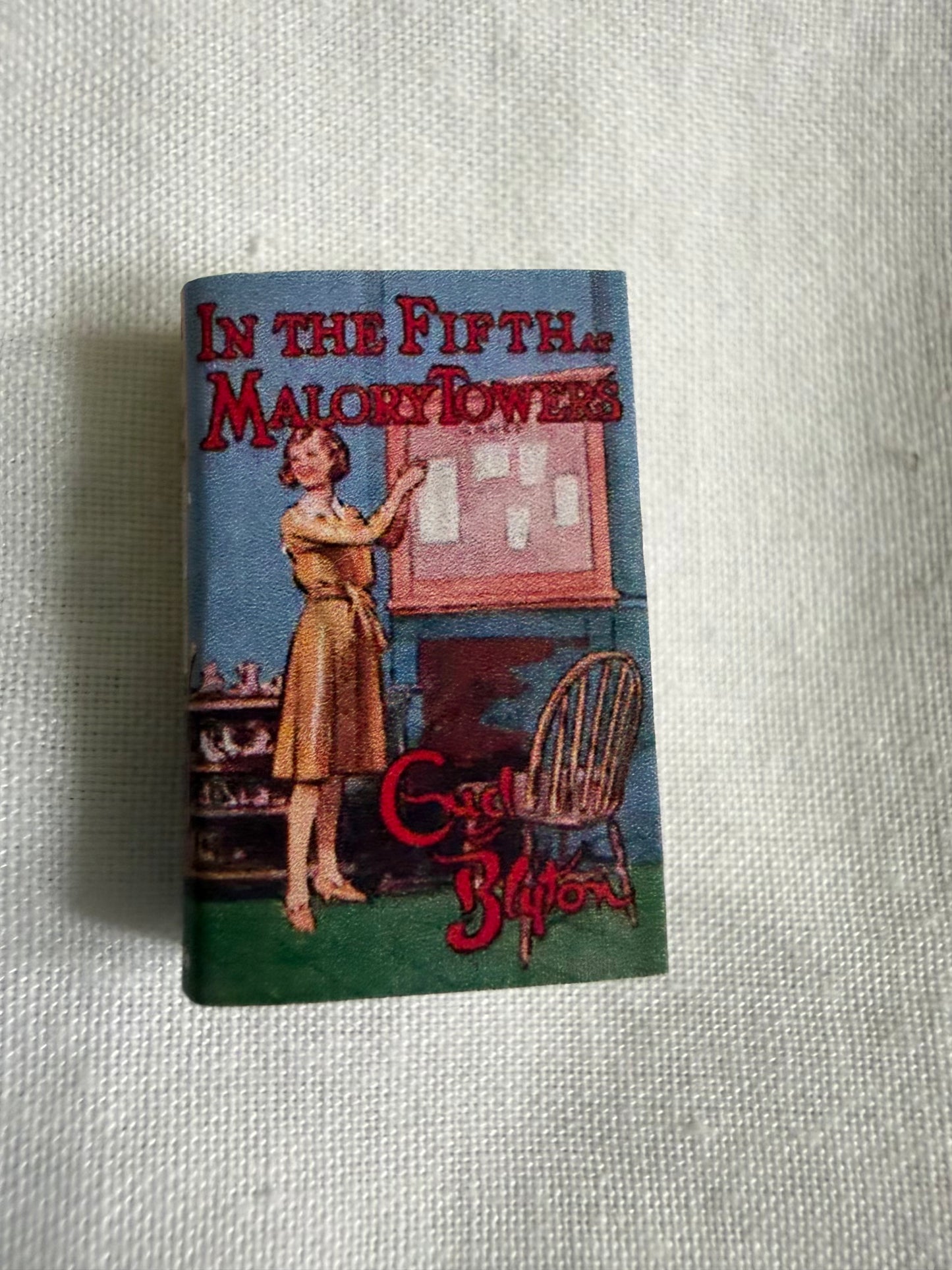 In The Fifth At Malory Towers miniature 1:12 scale 2x3 detachable dust jacket