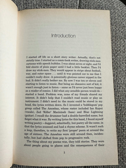 2002 signed Ian Rankin Beggars Banquet book introduction page with personal anecdotes